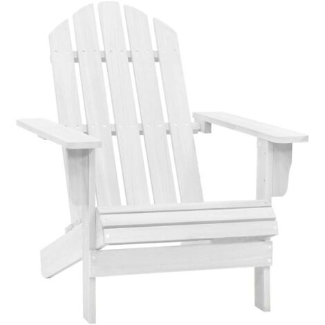 Chaise de jardin-Chaise de terrasse-Chaise d'extérieur bois blanc