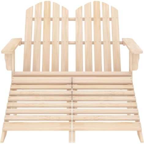 Chaise de jardin  Chaise d'extérieur Adirondack 2 places et repose-pied sapin