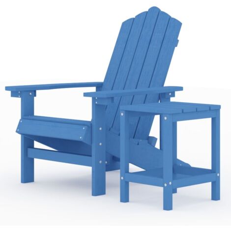 Chaise de jardin  Chaise d'extérieur Adirondack avec table PEHD Bleu aqua