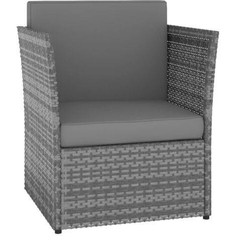 Chaise de jardin Chaise d'extérieur avec tabouret Résine tressée Anthracite