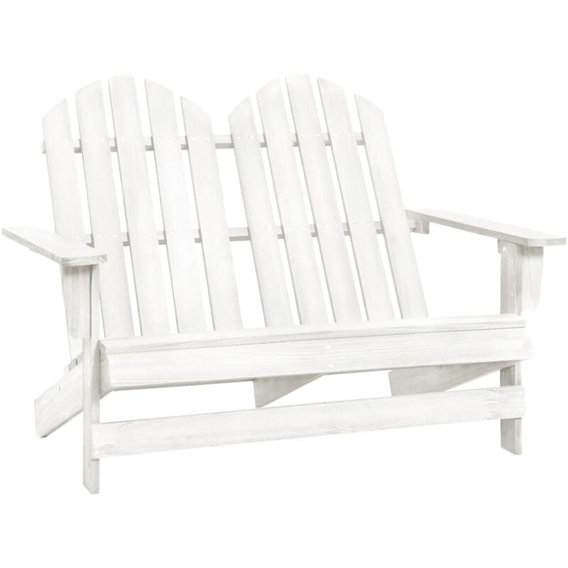 Chaise de jardin - Chaise d'extérieur pour terrasse/jardin Adirondack 2 places Bois de sapin massif Blanc BV179775