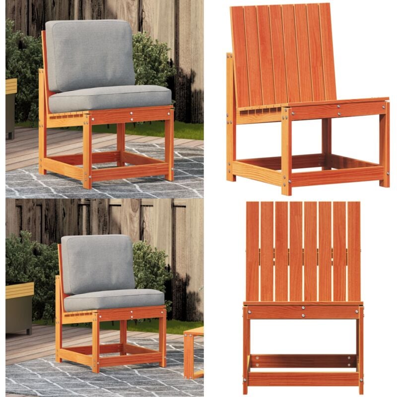 Chaise de jardin cire marron 50,5x55x77 cm bois de pin massif - Chaise De Jardin - Mobilier De Jardin - Chaise Extérieure - Fauteuil De Jardin - Bois