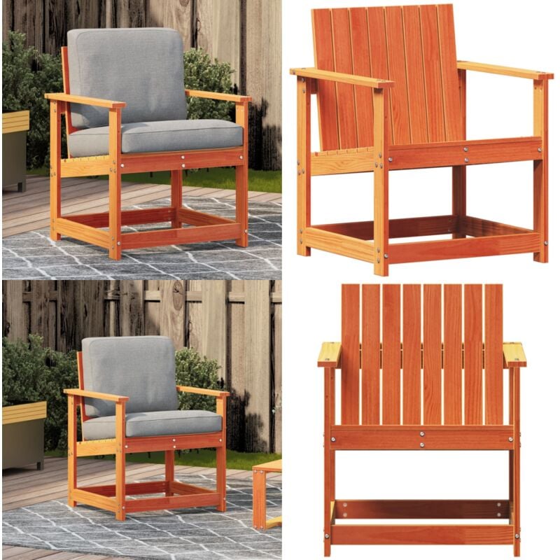 Chaise de jardin cire marron 62x56x77 cm bois de pin massif - Chaise De Jardin - Mobilier De Jardin - Chaise Extérieure - Fauteuil De Jardin - Bois