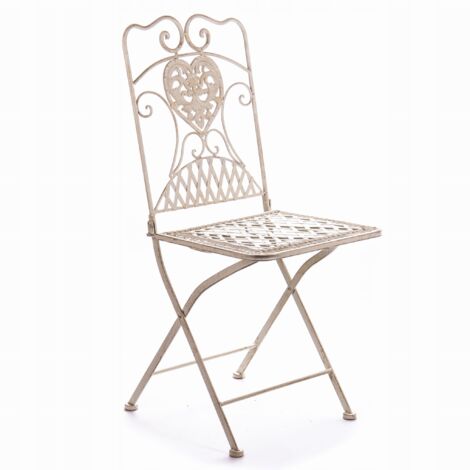 Chaise de jardin compacte couleur écru - Chaise de camping confortable