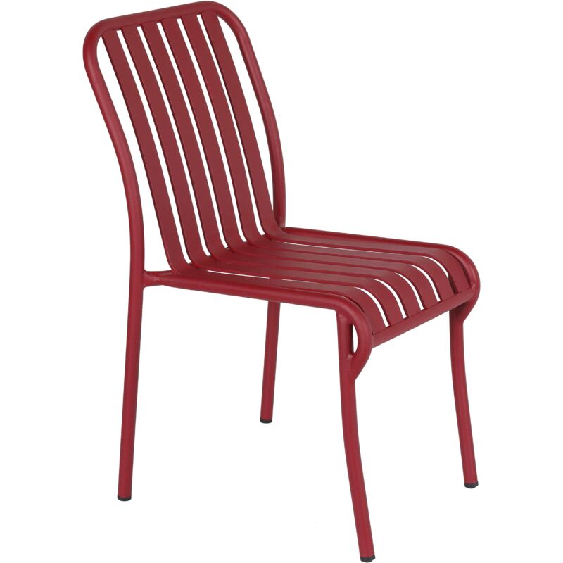 Oviala - Chaise design de jardin en aluminium rouge - Rouge