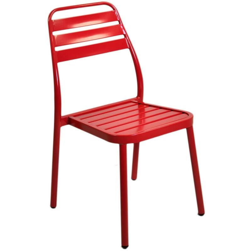 Chaise de jardin empilable Rouge 49x58 cm h 88 cm en Aluminium mod. Las Vegas
