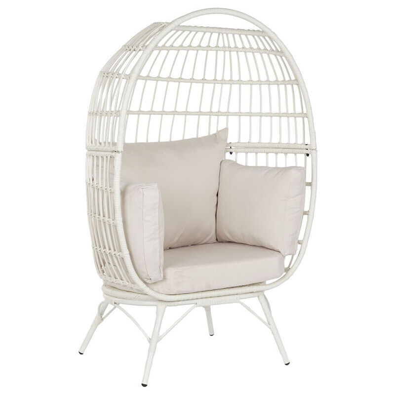 Fauteuil degarden Dkd Home Decor white métal rotin synthétique 99 x 71 x 147 cm