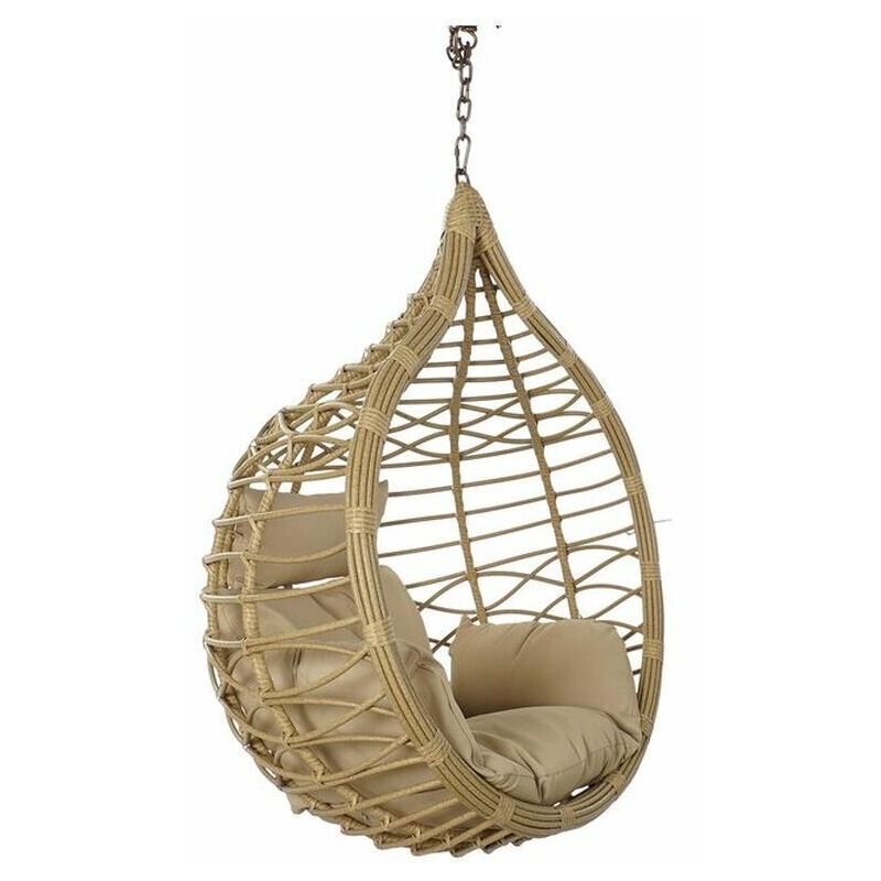 Dkd Home Decor - Fauteuil suspendu de jardin brun beige brun clair aluminium rotin synthétique 90 x 70 x 110 cm 100 x 70 x 125 cm (