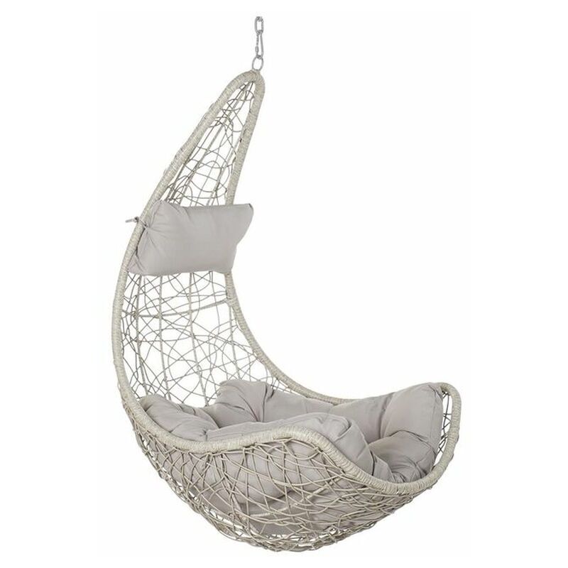 Fauteuil suspendu de jardin Dkd Home Decor 82 x 75 x 125 cm gris clair rotin synthétique métal (82 x 75 x 125 cm)