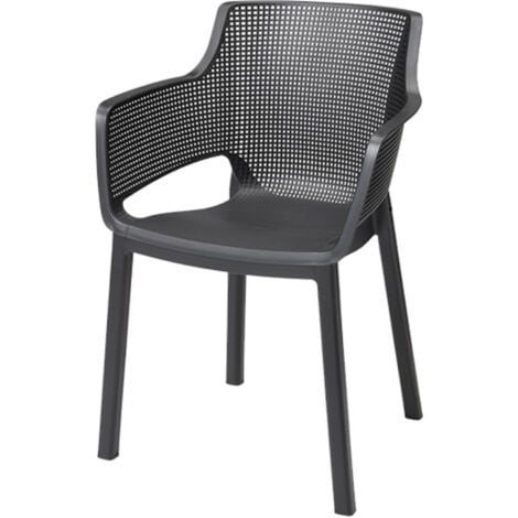 Chaise de jardin Elisa - Lot de 6 - Anthracite - Keter