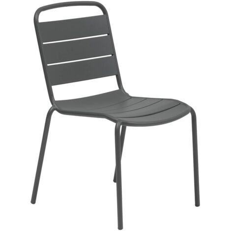 Chaise de jardin empilable Alegoria gris graphite - Hespéride