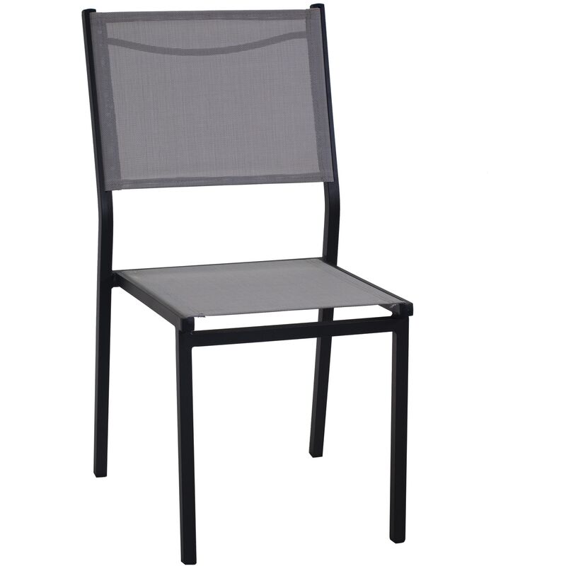 Chaise de jardin empilable Anthracite 55x46 cm h 88 cm en Aluminium mod. Sullivan