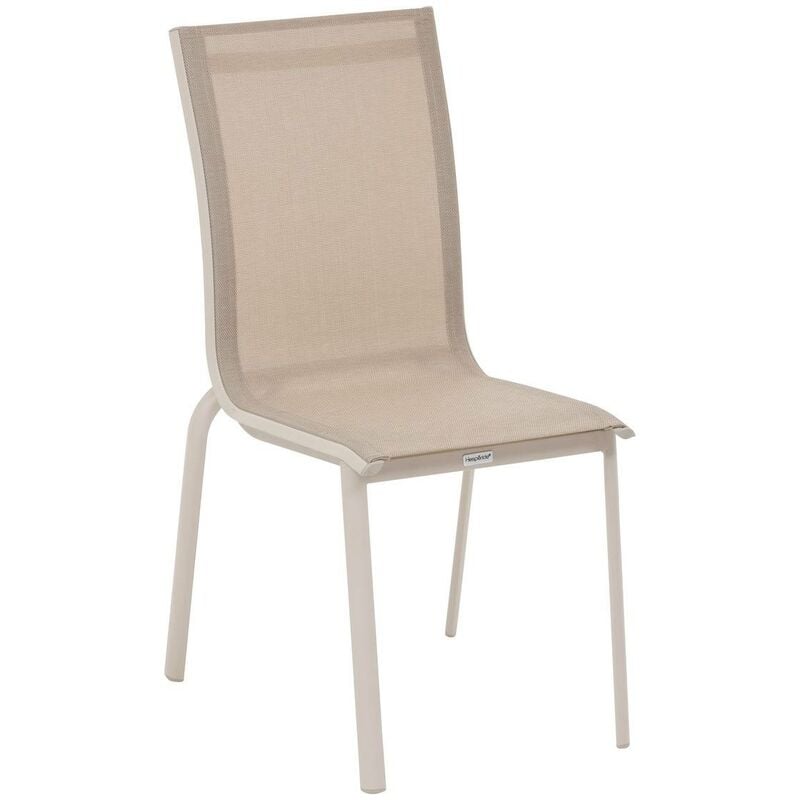 Chaise de jardin empilable Axant lin & argile en aluminium traité époxy - Hespéride