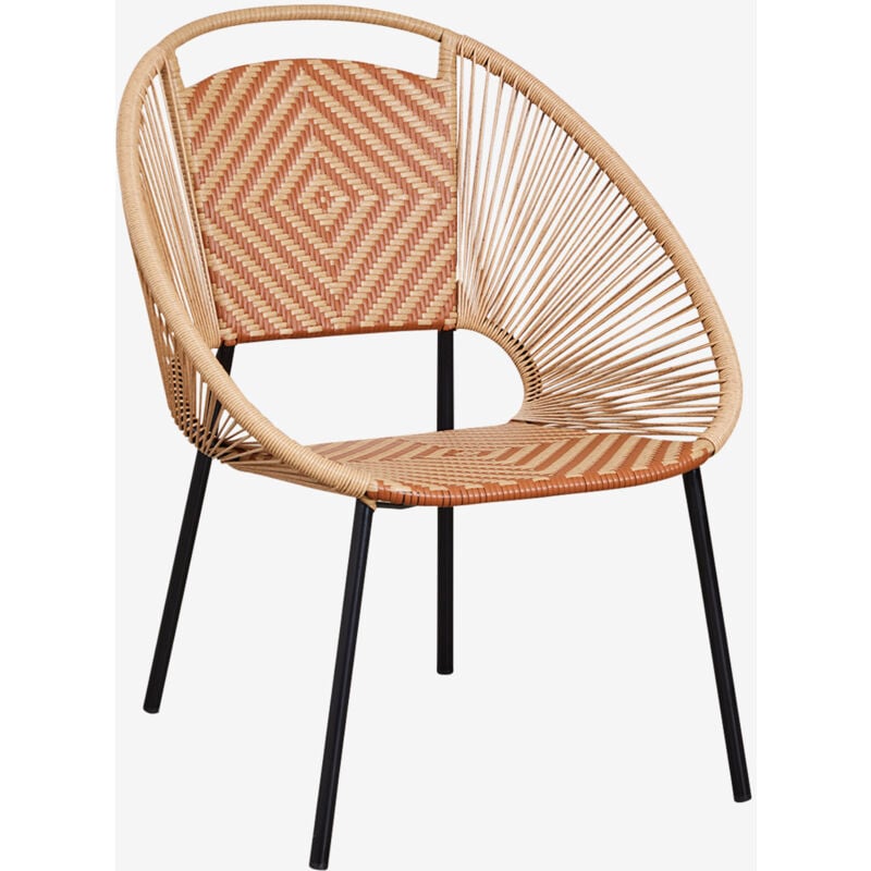 Chaise de jardin empilable Cintia en fer et osier synthétique Sklum naturel