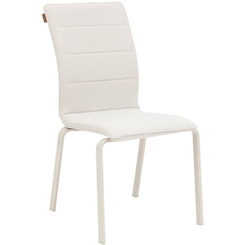 Chaise de jardin empilable Diese ivoire & argile aluminium et texaline - Hespéride