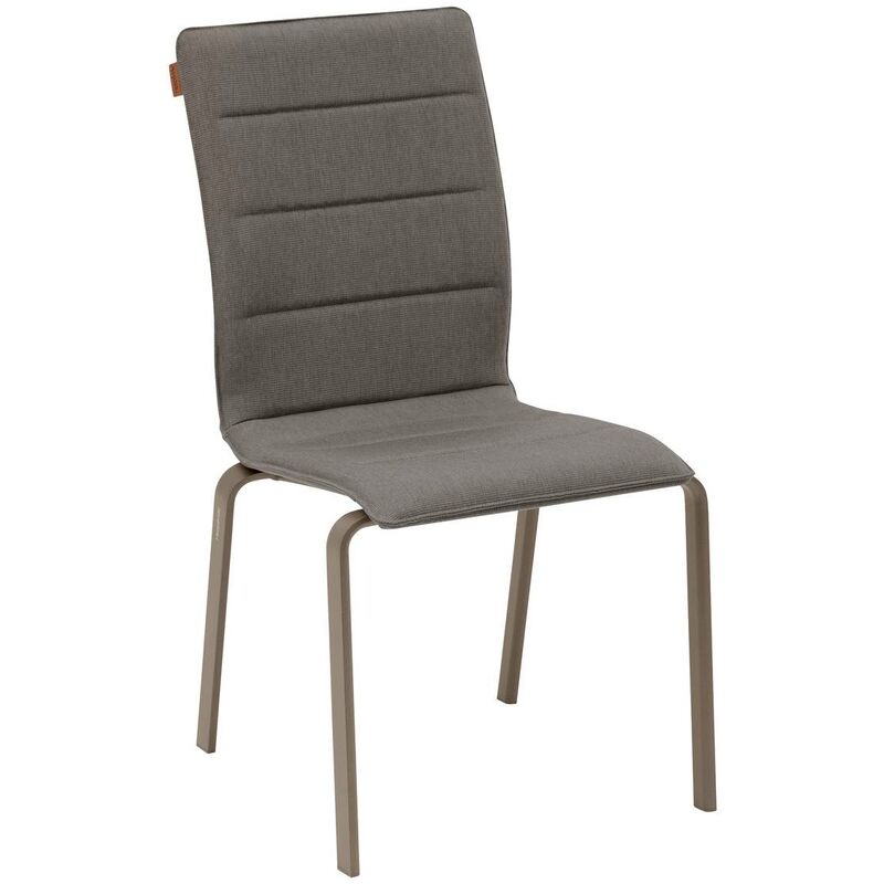 Chaise de jardin empilable Diese mocha & praline en aluminium traité époxy - Hespéride - Mocha / praline