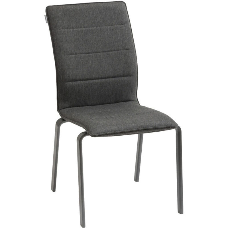 Chaise de jardin empilable Diese anthracite & graphite en aluminium traité époxy - Hespéride