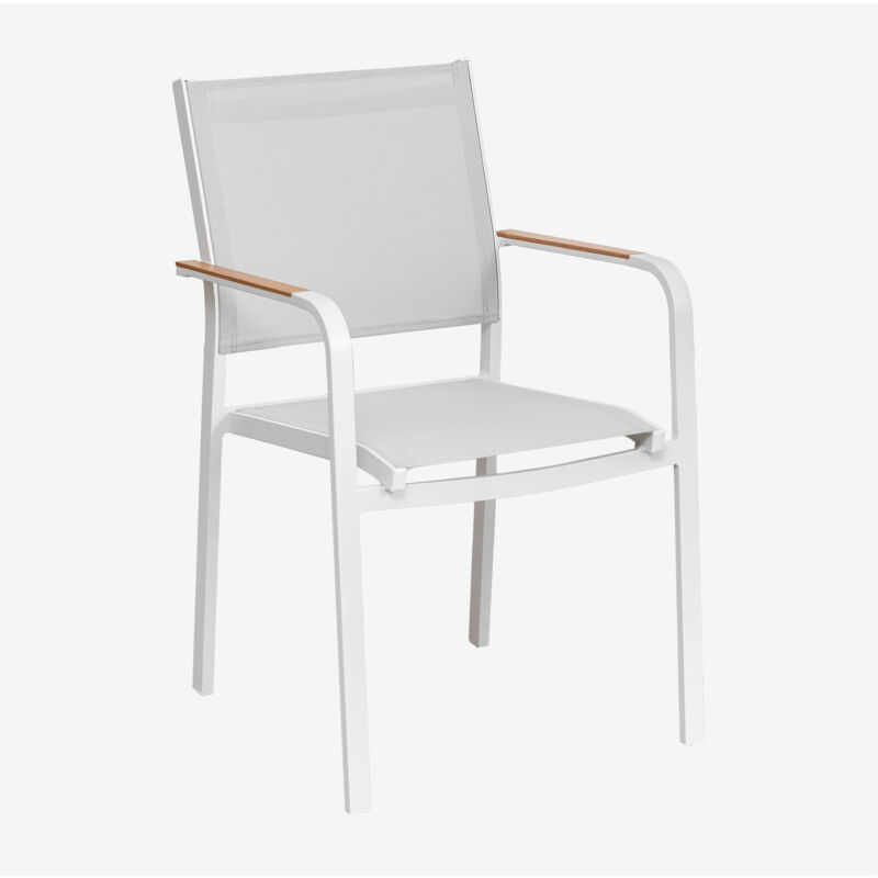 Chaise de jardin empilable en aluminium Archer SKLUM Blanc Gardenia Chaise de jardin empilable en aluminium Archer SKLUM Blanc Gardenia