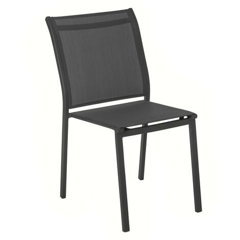 HESPERIDE Chaise de jardin empilable Essentia anthracite & graphite aluminium traité époxy - Hespéride