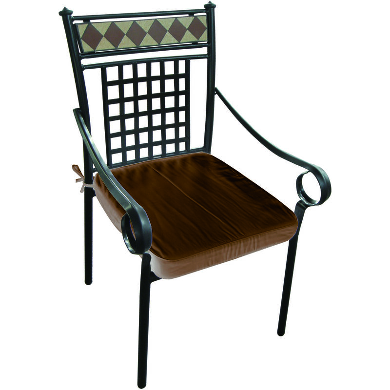 Chaise stilnovo en acier noir et decorations terre cuite 57xP60 cm