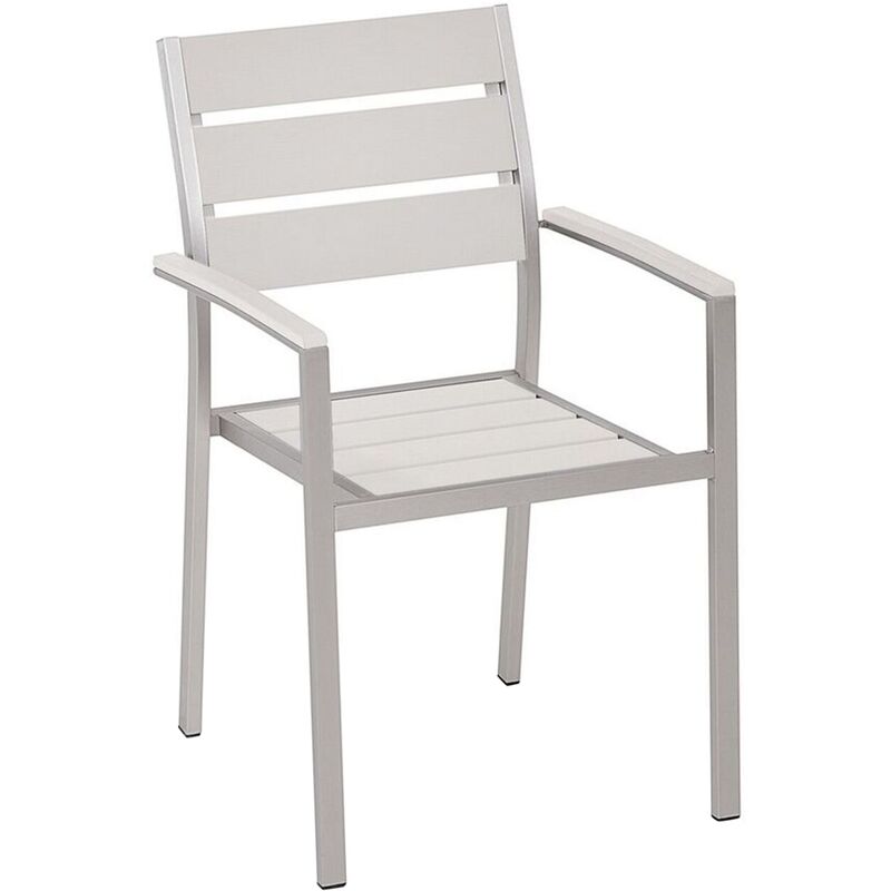 Beliani - Chaise de jardin en aluminium et bois synthétique blanc VERNIO