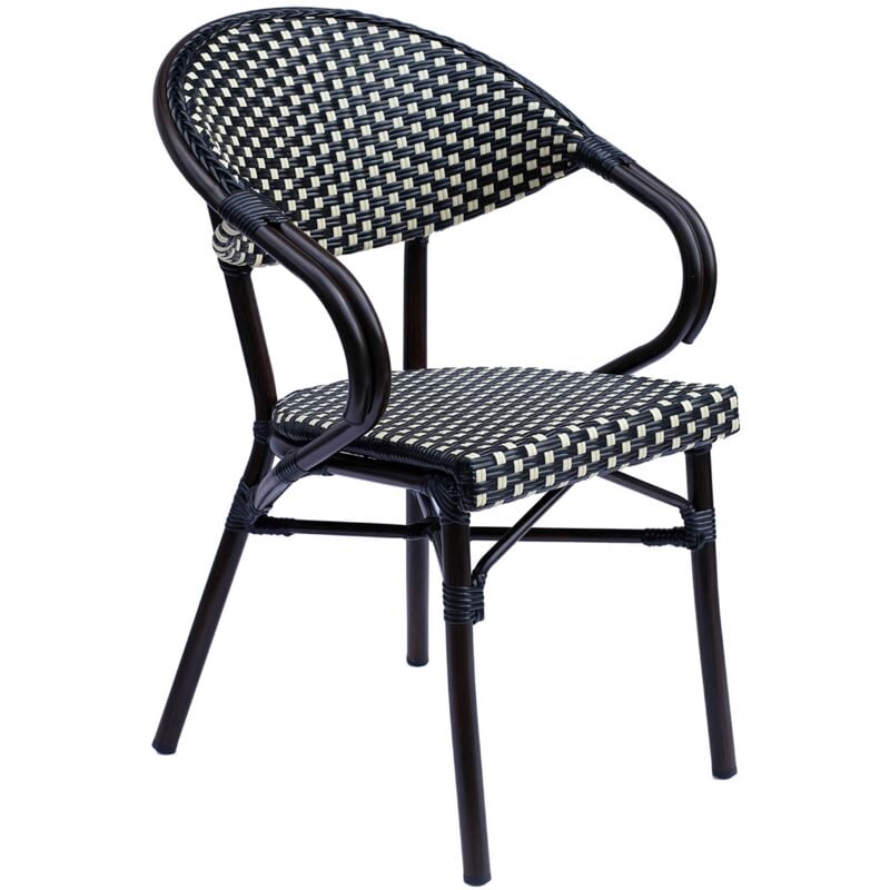 Oviala - Fauteuil de bistrot parisien en aluminium noir