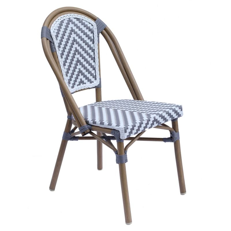 Oviala - Chaise de jardin en aluminium et rotin synthétique - Blanc