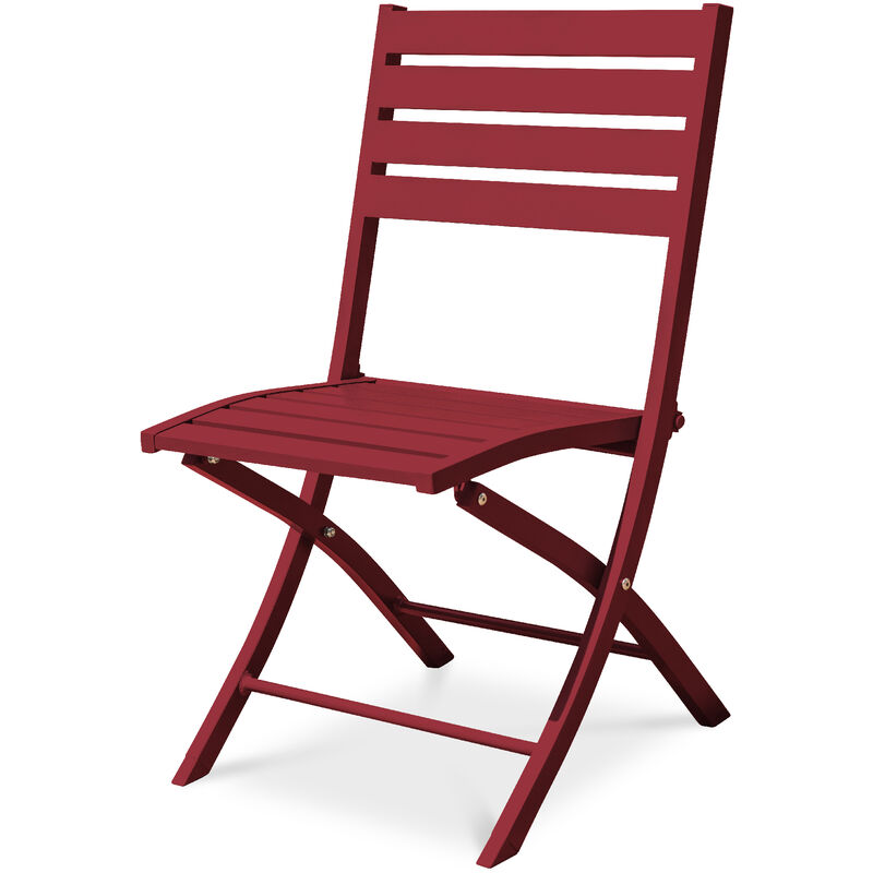 Marius - Chaise de jardin pliante en aluminium rouge carmin - city garden - Rouge carmin