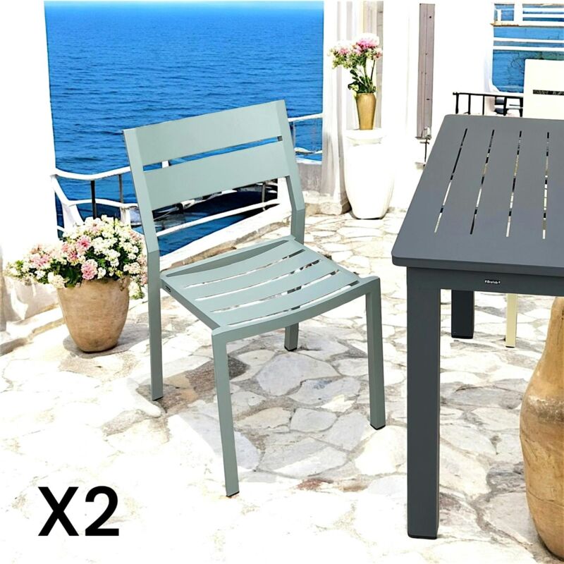 Pier Import - Chaise de jardin en aluminium vert argile (lot de 2) stockholm