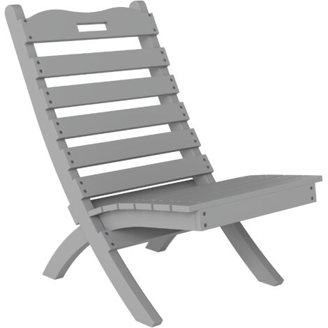 Chaise de jardin en bois avec lattes à dossier incliné et protection multicouche pour l’extérieur 76x48x78 cm gris