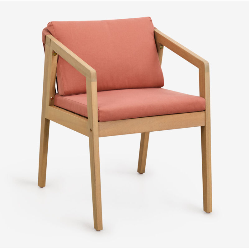 Sklum - Chaise de jardin Kaela en bois d'acacia et corde tressée