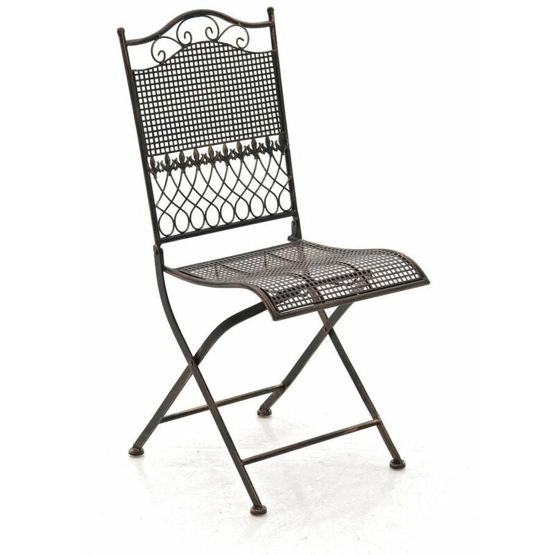 Décoshop26 - Chaise de jardin en fer forgé bronze vieilli MDJ10021