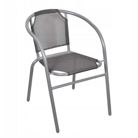 Chaise de jardin en graphite pour terrasse avec dossier