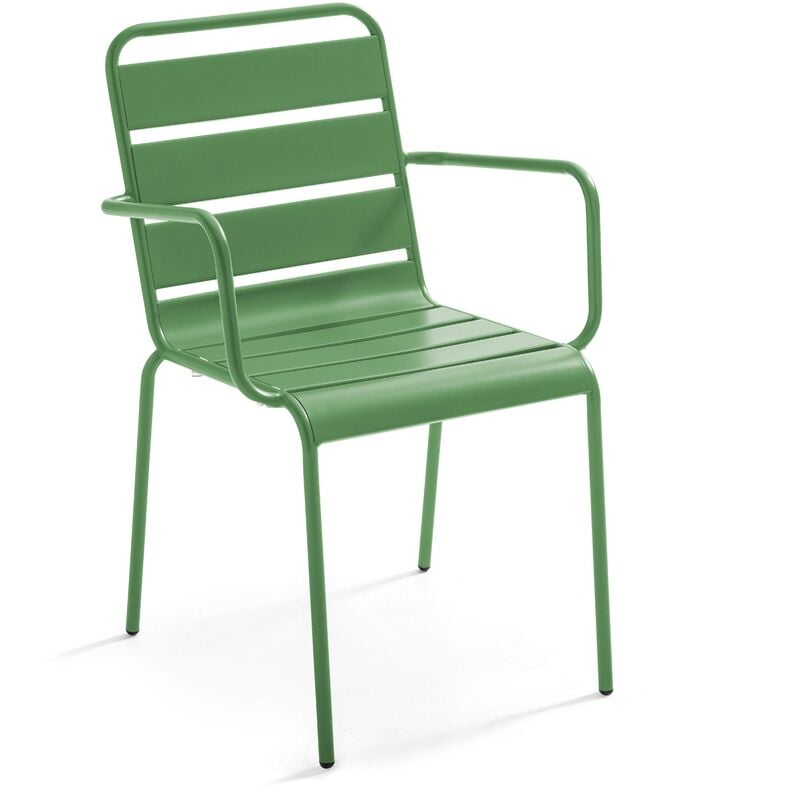Oviala - Fauteuil de jardin en métal vert cactus - Palavas