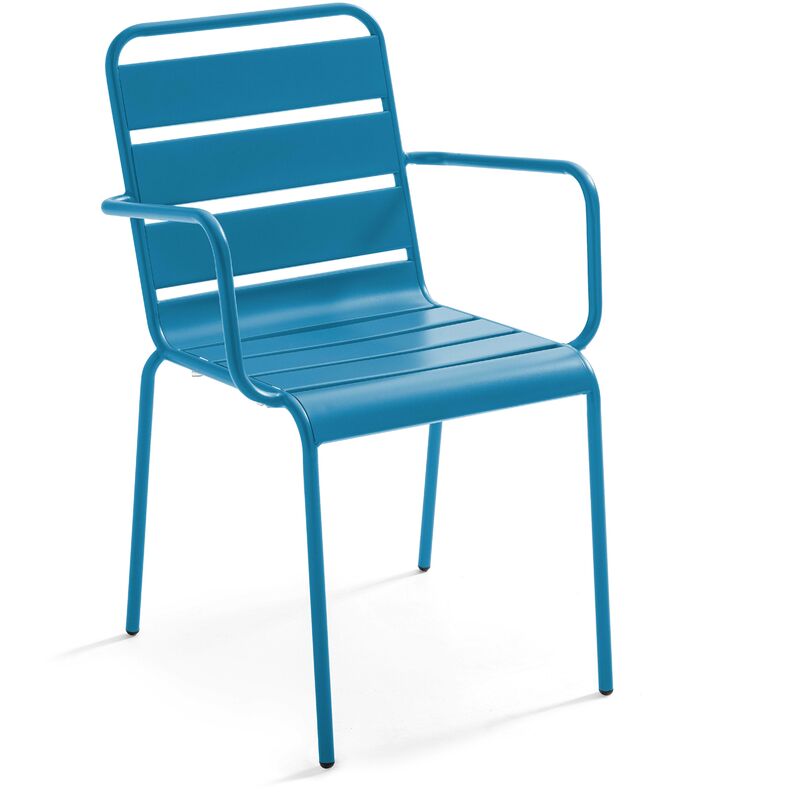 Oviala - Fauteuil de jardin en métal bleu pacific - Palavas