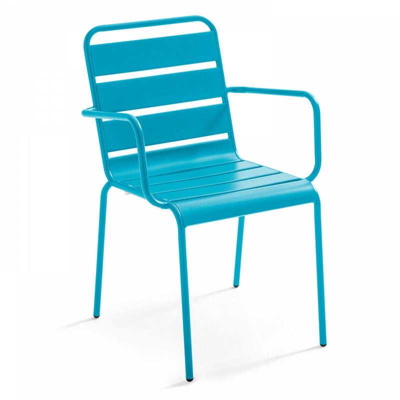 Chaise de jardin en métal Palavas  Bleu  103590