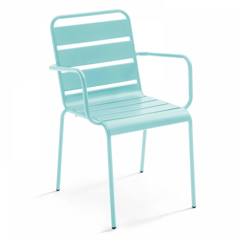 Oviala - Fauteuil de jardin en métal turquoise - Palavas