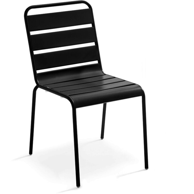 Chaise de jardin en métal noir - Palavas