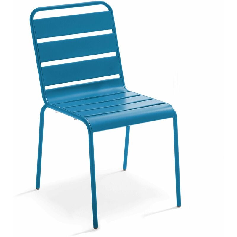 Chaise de jardin en métal bleu pacific - Palavas