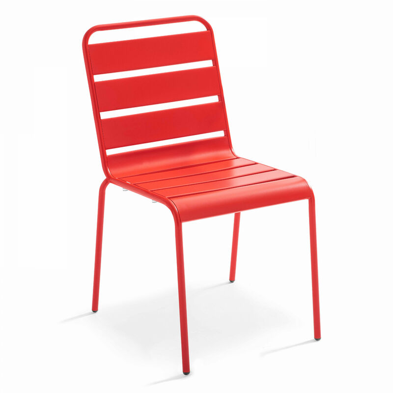 Chaise de jardin en métal rouge - Palavas - Rouge
