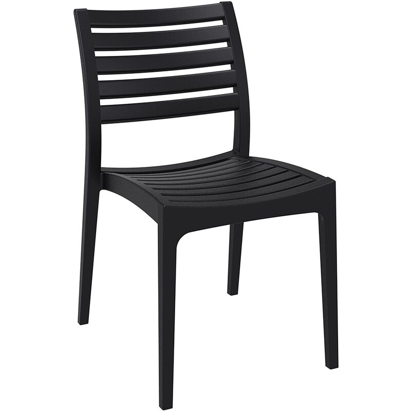 Chaise de jardin en plastique Ares Noir