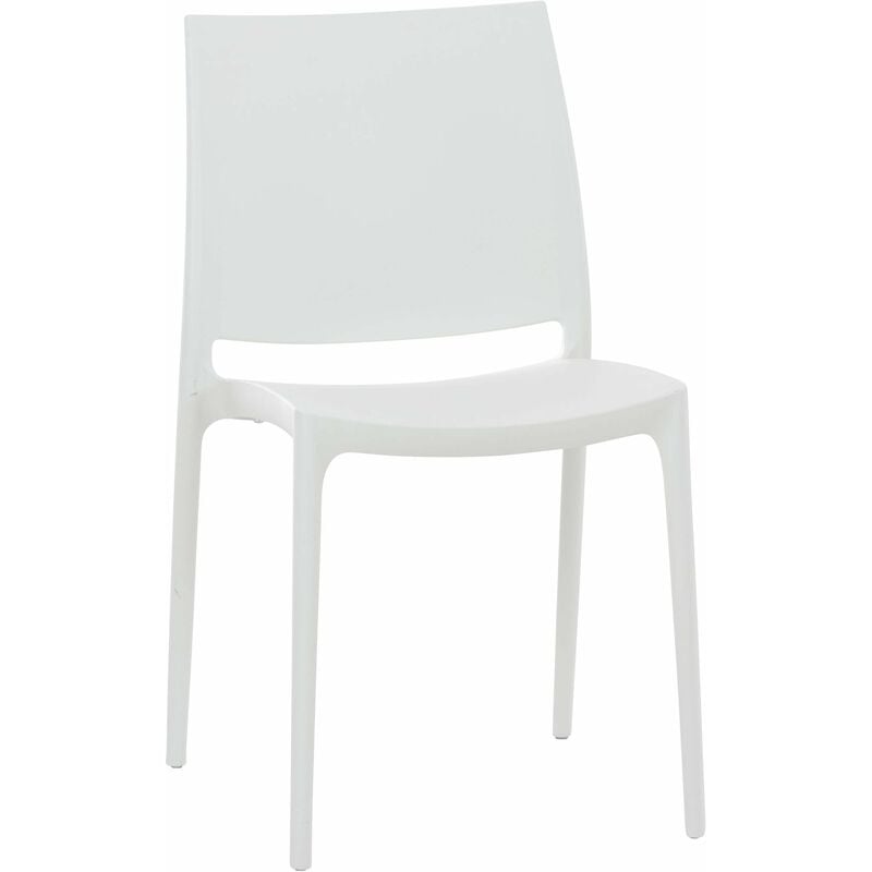 Décoshop26 - Chaise de jardin en plastique blanc design simple empilable 100000012