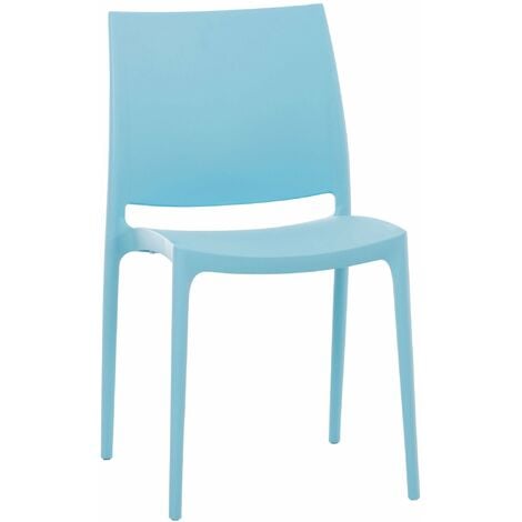 Chaise de jardin en plastique bleu design simple empilable 100000869