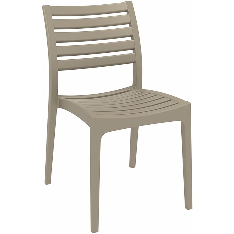 Décoshop26 - Chaise de jardin en plastique design simple empilable beige 100000974