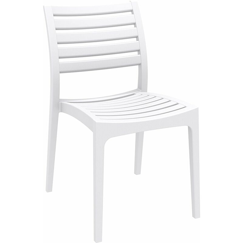 Décoshop26 - Chaise de jardin en plastique design simple empilable blanc 10MDJ10226