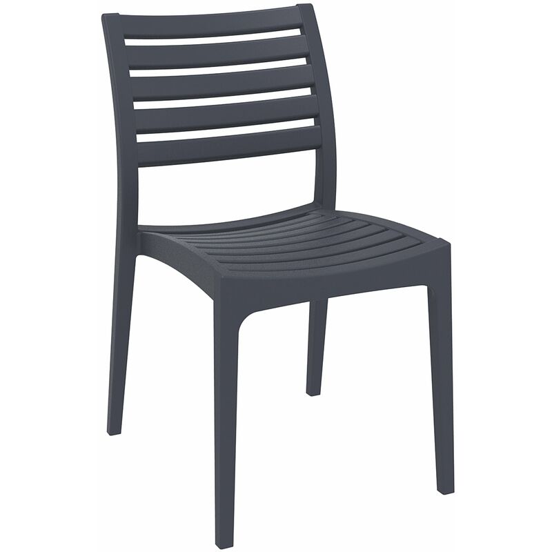 décoshop26 - chaise de jardin en plastique design simple empilable gris