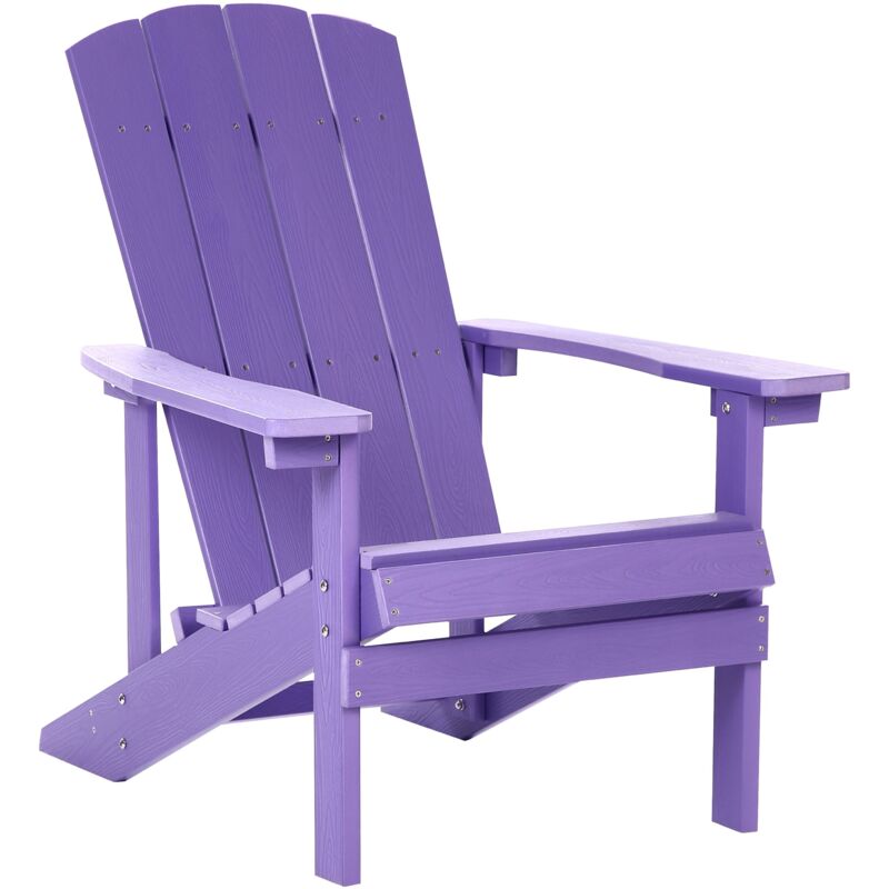 Chaise de Jardin en Plastique Effet Bois Terrasse Extérieur Violette Adirondack