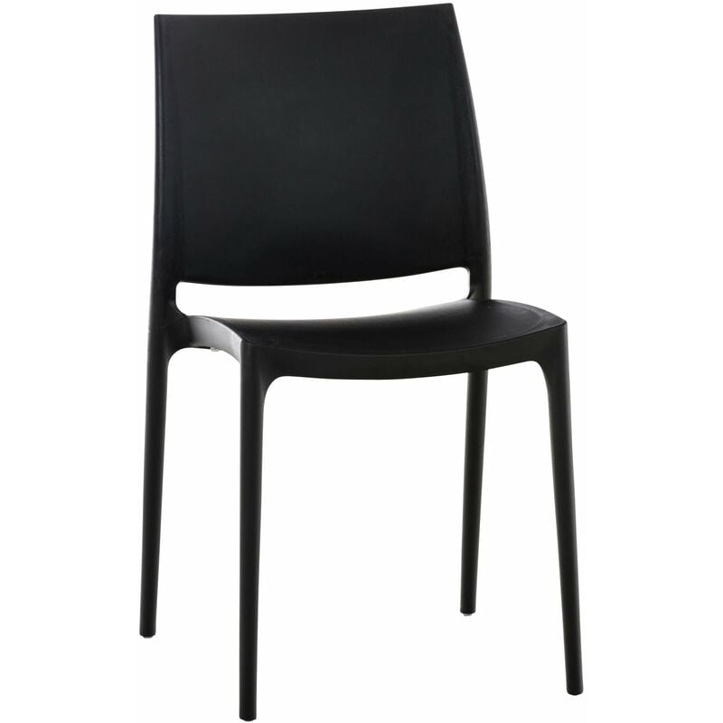 Décoshop26 - Chaise de jardin en plastique noir design simple empilable 100000013
