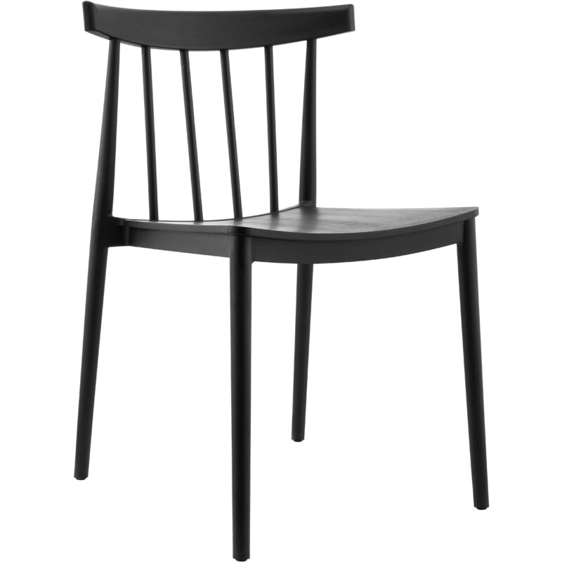 Oviala - Chaise de jardin en polypropylène noire - Noir