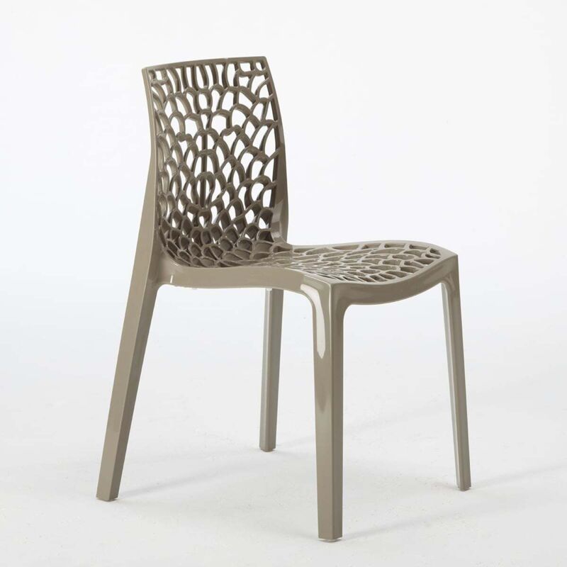 Centrale Brico – Chaise de bar empilable en polypropylène Highmopp – Design nid d'abeille – Résistante aux intempéries – Dimensions 52x52,5x81 cm